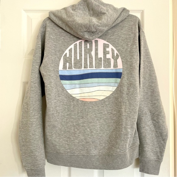 Hurley Tops - Hurley Light Grey Graphic Zip Hoodie
